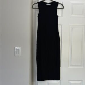 Maternity & Nursing Black Ribbed Sleeveless Dress